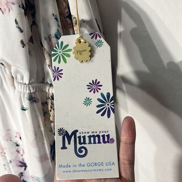 NWT Show Me Your Mumu Bouquet Beauty White Floral Heather Halter Dress Small - Picture 5 of 13